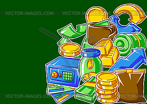 Banking background with money icons. Business - vector image