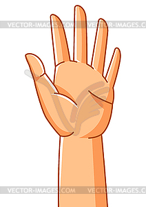 Raised hand. Sign of consent or choice - vector image