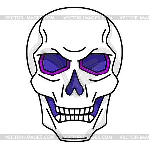 Evil human skull. Mystic, alchemy, spirituality, - vector clipart
