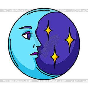 Magic bohemian moon. Mystic, alchemy, - vector clipart