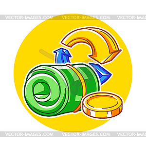 Banking with money items. Business and finance - vector clipart / vector image