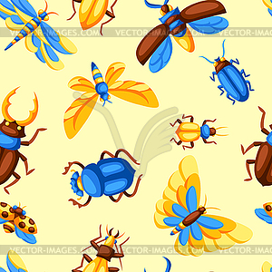 Seamless pattern with insects. Stylized butterflies - vector clipart