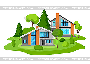 Background with modern luxury houses - vector image