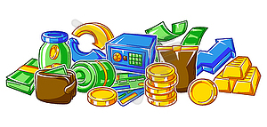 Banking background with money icons. Business - vector clipart / vector image