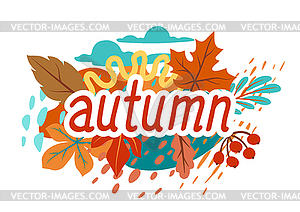 Floral background with autumn foliage. falling - vector clip art