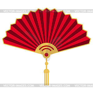 Red fan. Decorative oriental symbol for design of - royalty-free vector image