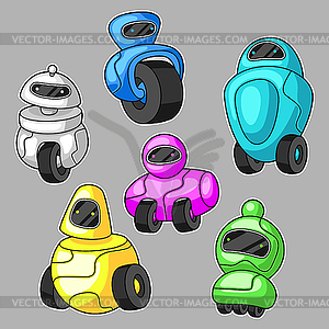 Set of robots. Teenage creative  - vector clip art