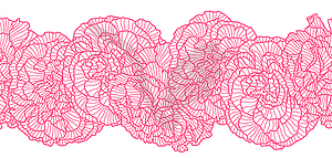 Seamless pattern with linear roses - vector image
