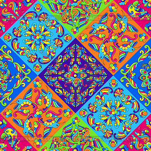 Mexican talavera ceramic tile pattern with - vector clipart