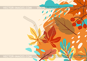 Цветочный фон с осенней листвой. падение - изображение в векторе / векторный клипарт