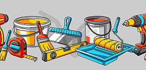 Seamless pattern with repair working tools. - vector clipart / vector image