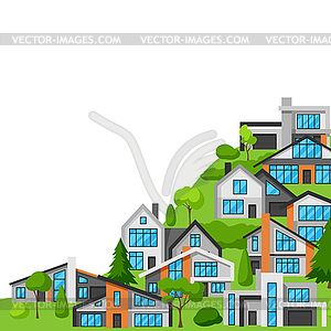 Background with modern luxury houses - vector clipart