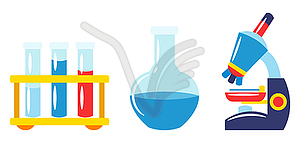 School and education chemistry items. Set of - vector clipart