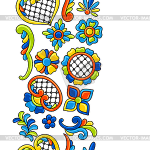 Mexican talavera seamless pattern. Decorative - stock vector clipart