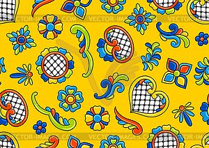 Mexican talavera seamless pattern. Decorative - vector clip art