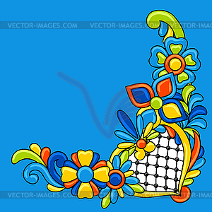 Decorative element with mexican talavera pattern. - vector image