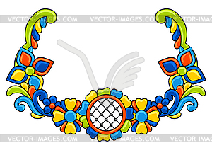 Decorative element with mexican talavera pattern. - vector clipart