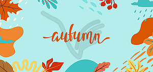 Floral background with autumn foliage. falling - vector image