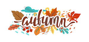 Floral background with autumn foliage. falling - vector clipart