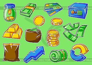 Set of banking and money icons. Business with - vector clipart