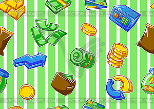 Banking seamless pattern with money icons. - vector clip art