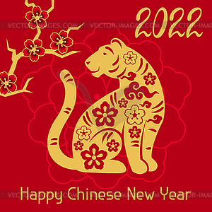 Happy Chinese New Year greeting card. Background - vector clipart