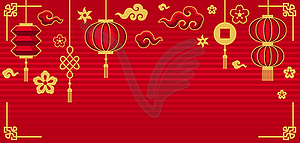 Happy Chinese New Year greeting card. Background - vector clip art