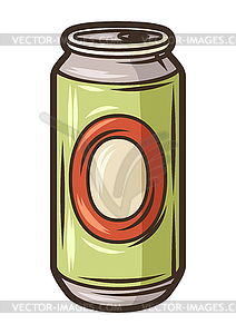 Aluminum beer can. Object in engraving style. Old - vector image