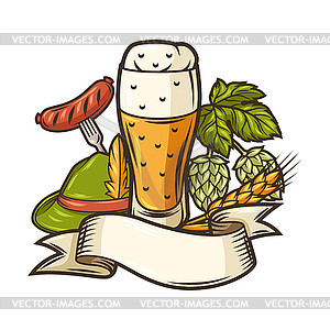 For beer festival or Oktoberfest. Background for pu - vector image