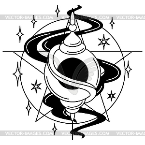 Magic with amulet. Mystic, alchemy, spirituality an - vector clip art