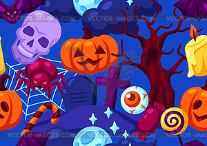 Happy Halloween seamless pattern with celebration - vector clip art