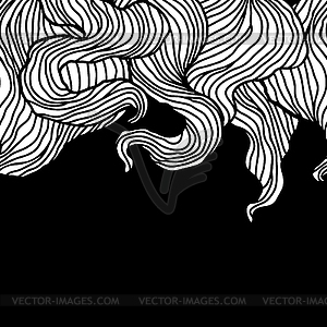 Seamless pattern with wave line curls. Monochrome - vector clip art