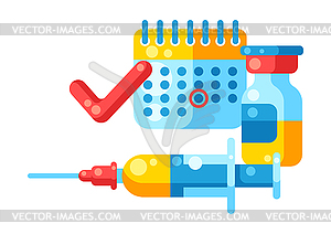 Vaccination concept . Immunization items. Health - vector clipart