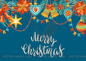С Рождеством Христовым приглашение или поздравительная открытка. Holida - векторизованное изображение