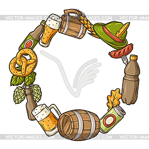 Frame for beer festival or Oktoberfest. Background - vector clipart