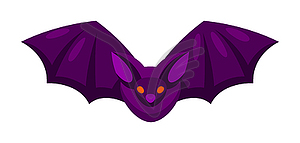 Cartoon flying vampire bat. Happy Halloween - vector clip art