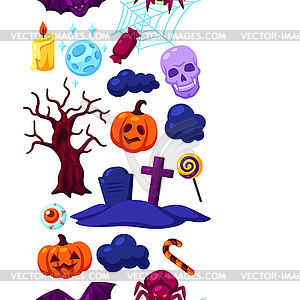 Happy Halloween seamless pattern with celebration - vector EPS clipart