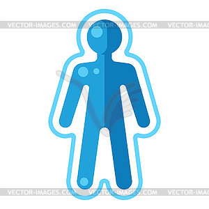 Human figure protection. Cartoon stylized item. Icon - vector clipart