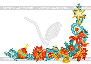 Merry Christmas decoration design. Holiday in - vector clipart