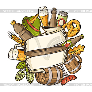 For beer festival or Oktoberfest. Background for pu - vector clip art