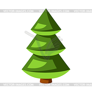 Merry Christmas tree. Holiday icon in cartoon style - vector clipart / vector image