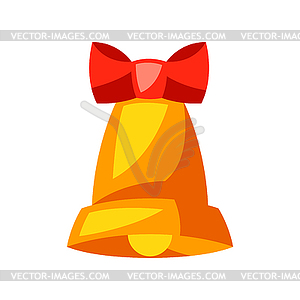 Merry Christmas bell. Holiday icon in cartoon style - vector image