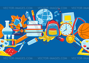 School seamless pattern with education items. - vector clip art