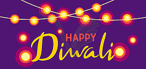 Happy Diwali greeting card. Deepavali or dipavali - color vector clipart