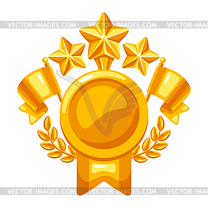 Award and trophy emblem. Reward item sports or - vector clipart