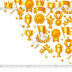 Награды и трофейный фон. Наградные предметы спорт o - векторный клипарт Royalty-Free