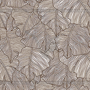 Seamless pattern with stylized palm leaves. - vector clipart