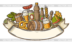 For beer festival or Oktoberfest. Background for pu - vector clip art