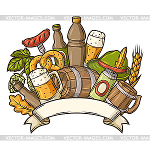 For beer festival or Oktoberfest. Background for pu - vector clipart