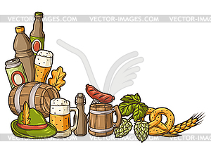 For beer festival or Oktoberfest. Background for pu - vector image